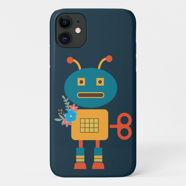 Funda De Case-Mate Para iPhone Diseño de robots pequeños (Reverso)