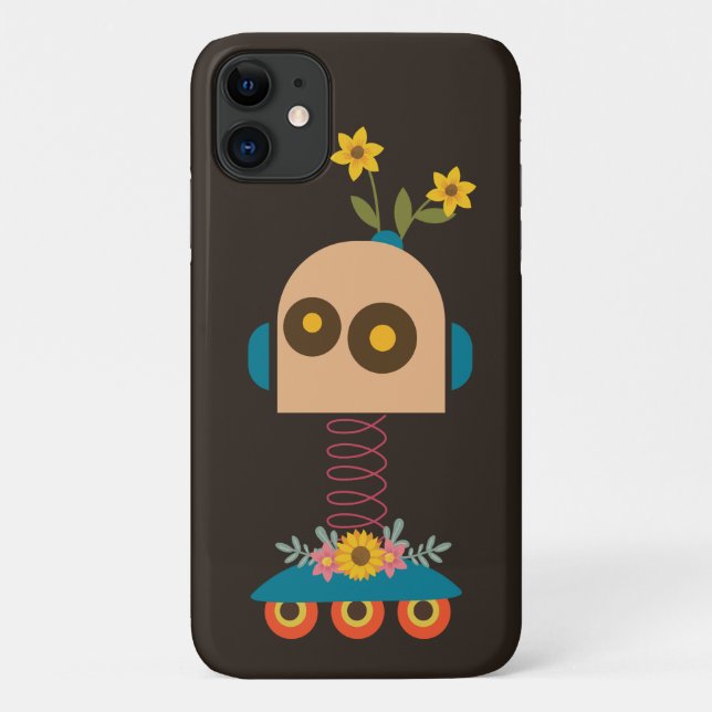 Funda De Case-Mate Para iPhone Diseño de robots pequeños (Reverso)