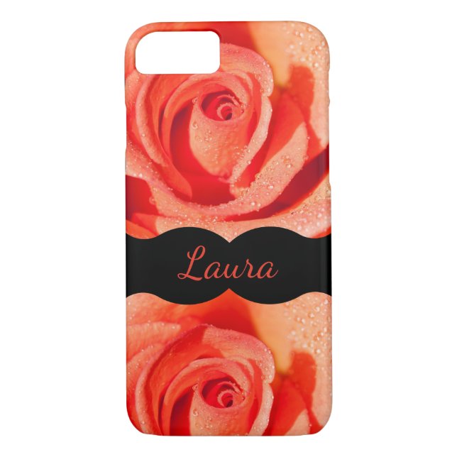 Funda De Case-Mate Para iPhone Diseño de Rosas Naranjas de lujo (Reverso)
