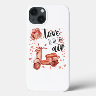 Funda Para iPhone 13 Diseño de San Valentín: scooter y globos