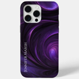 Funda Para iPhone 15 Pro Max Diseño de Swirl Oscuro Púrpura