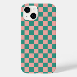 Funda Para iPhone 14 De Case-Mate Diseño de tablero de ajedrez rosa y verde apagado