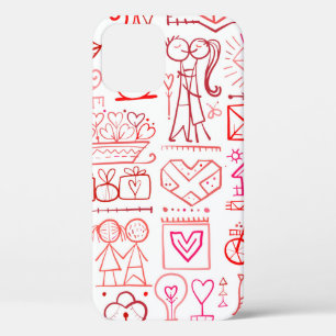 Funda Para iPhone 12 diseño de tarjeta el día de San Valentín. Amor y c