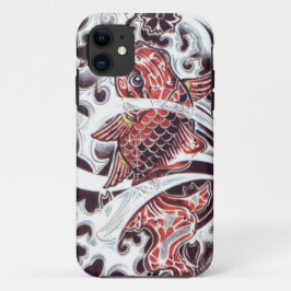 Funda Para iPhone 11 Diseño de tatuaje de koi rojo