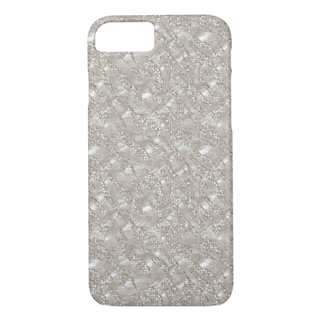 Funda De Case-Mate Para iPhone diseño de tejido de perlas purpurinas (Reverso)