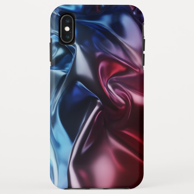 Funda De Case-Mate Para iPhone Diseño de tela ondulada metálica (Reverso)