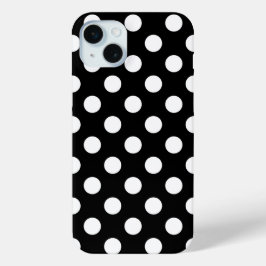 Funda Para iPhone 15 Mini Diseño de tendencias en blanco y negro con puntos