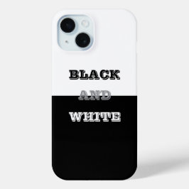 Funda Para iPhone 15 Diseño De Texto Blanco Gris Negro Y Colores Sólido
