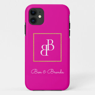 Funda Para iPhone 11 Diseño de texto de monogramas blancos elegantes