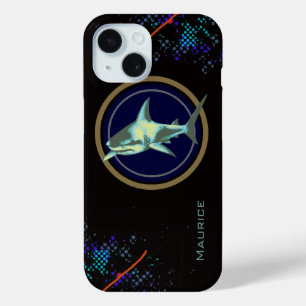 Funda Para iPhone 15 diseño de tiburón fresco personalizado