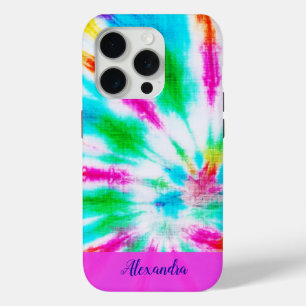 FUNDA PARA iPhone 15 PRO DISEÑO DE TIE-DYE DE DISEÑO ABSTRACTO COLORIDO DE 