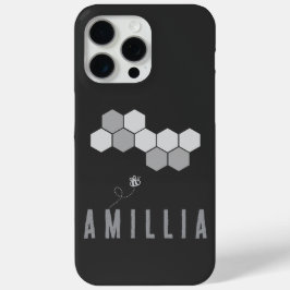 Funda Para iPhone 15 Pro Max Diseño de tipografía de nombre de abeja honeycomb