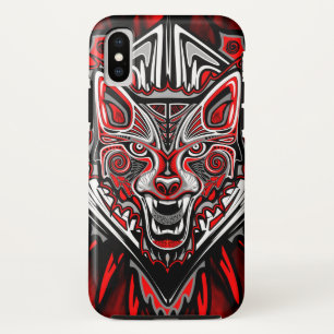 Funda Para iPhone XS Diseño de tótem tribal Haida de lobo