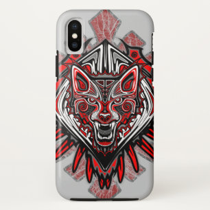 Funda Para iPhone XS Diseño de tótem tribal Haida de lobo