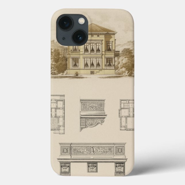 Funda De Case-Mate Para iPhone Diseño de un inmueble con planes interiores (Reverso)