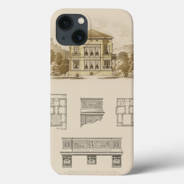 Funda De Case-Mate Para iPhone Diseño de un inmueble con planes interiores (Reverso)