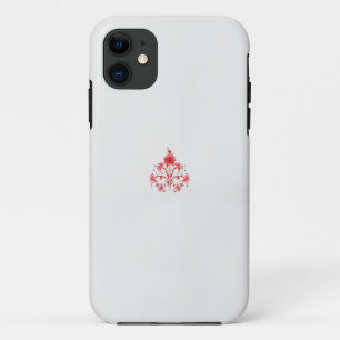 Funda Para iPhone 11 diseño de una flor roja sobre un fondo blanco