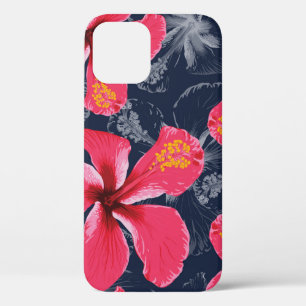 Funda Para iPhone 12 Diseño de verano de las flores tropicales de Hibis