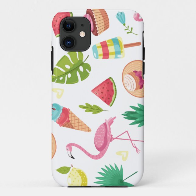 Funda De Case-Mate Para iPhone Diseño de verano tropical (Reverso)