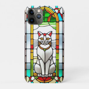 Funda Para iPhone 11 Pro Diseño de vidrio emplomado con gato