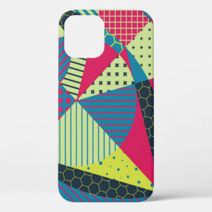 Funda Para iPhone 12 Diseño de vintage geométrico colorido