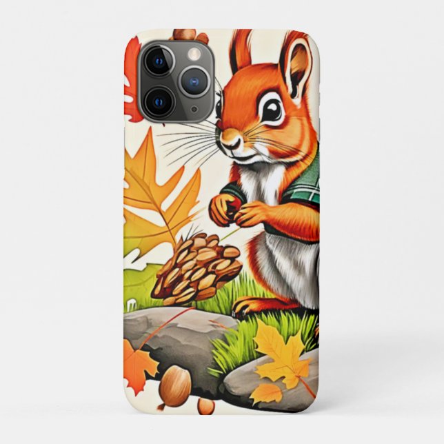 Funda De Case-Mate Para iPhone Diseño de vista de ardilla de madera (Reverso)