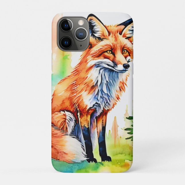 Funda De Case-Mate Para iPhone Diseño de vista de Fox de bosque (Reverso)
