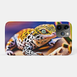 Funda Para iPhone 11 Pro Diseño del desierto Cute Leopard Gecko Sunset