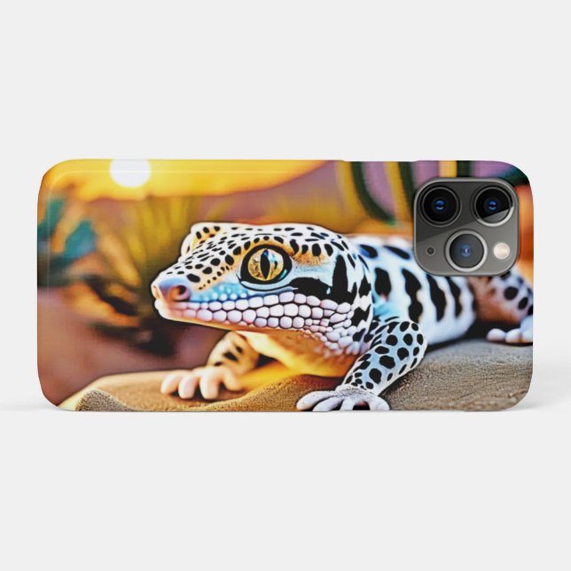 Funda De Case-Mate Para iPhone Diseño del desierto de Leopard Gecko (Reverso (horizontal))