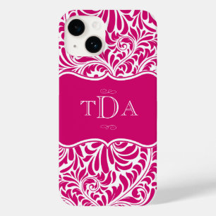 Funda Para iPhone 14 De Case-Mate Diseño del patrón de Damasco de Color de Fuchsia M