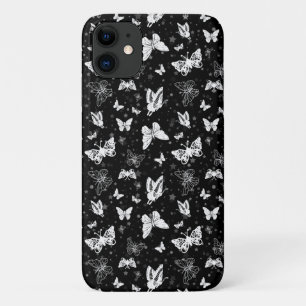 Funda Para iPhone 11 Diseño del patrón de Ilustracion de mariposa blanc