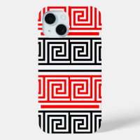 Diseño del patrón rojo blanco negro griego de clav