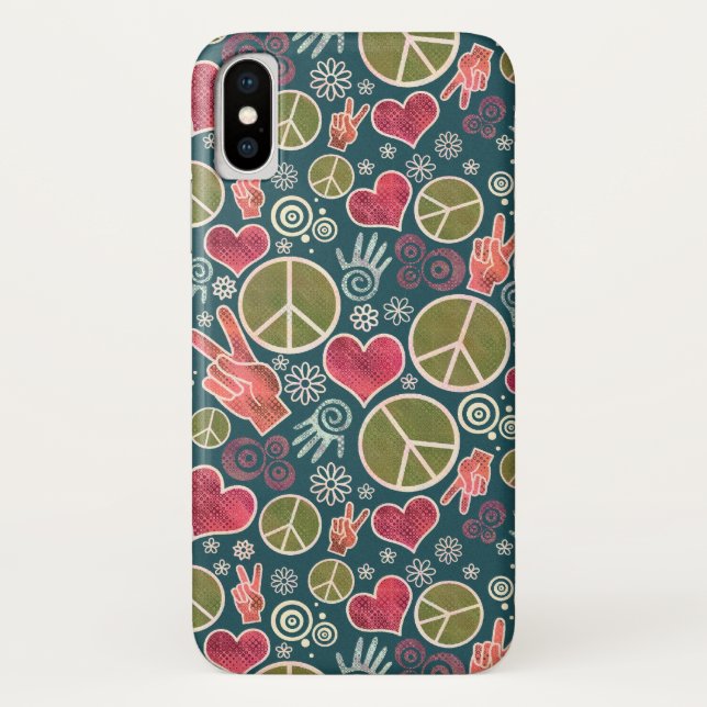 Funda De Case-Mate Para iPhone Diseño del Rótulo del pacifismo del inconformista (Reverso)