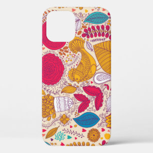 Funda Para iPhone 12 Diseño detallado de patrones florales de vintage