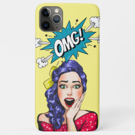 Funda Para iPhone 11 Pro Max Diseño divertido arte pop vintage OMG Colorful Yel