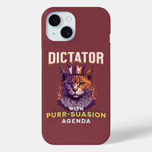 Funda Para iPhone 15 Diseño divertido de gato de la agenda de la persua