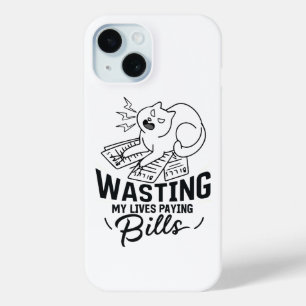 Funda Para iPhone 15 Diseño Divertido de Gato que Derrocha Mis Vidas