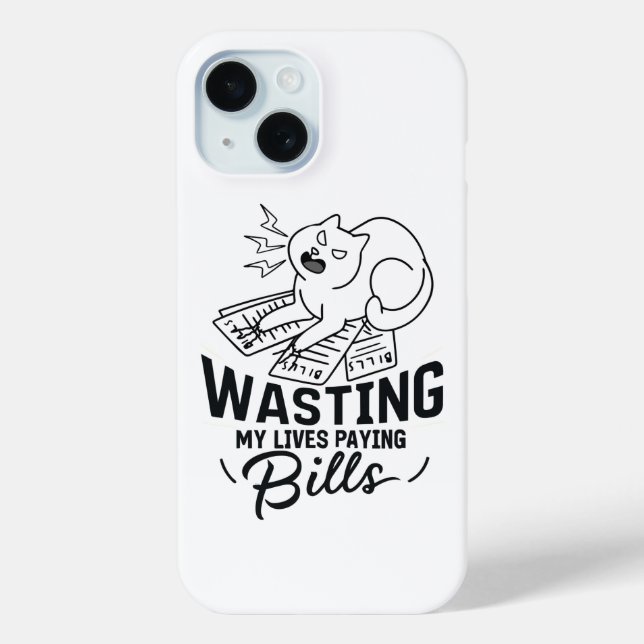 Funda De Case-Mate Para iPhone Diseño Divertido de Gato que Derrocha Mis Vidas (Reverso )