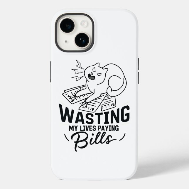 Funda De Case-Mate Para iPhone Diseño Divertido de Gato que Derrocha Vidas (Reverso )