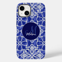 Diseño elegante azul grisáceo inicial monogramado