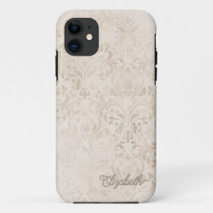 Funda Para iPhone 11 Diseño elegante de damasco de marfil y beige