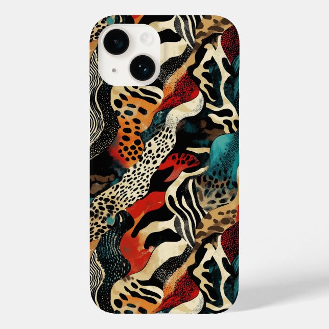 Funda De Case-Mate Para iPhone Diseño elegante de fusión de impresión animal (Reverso )