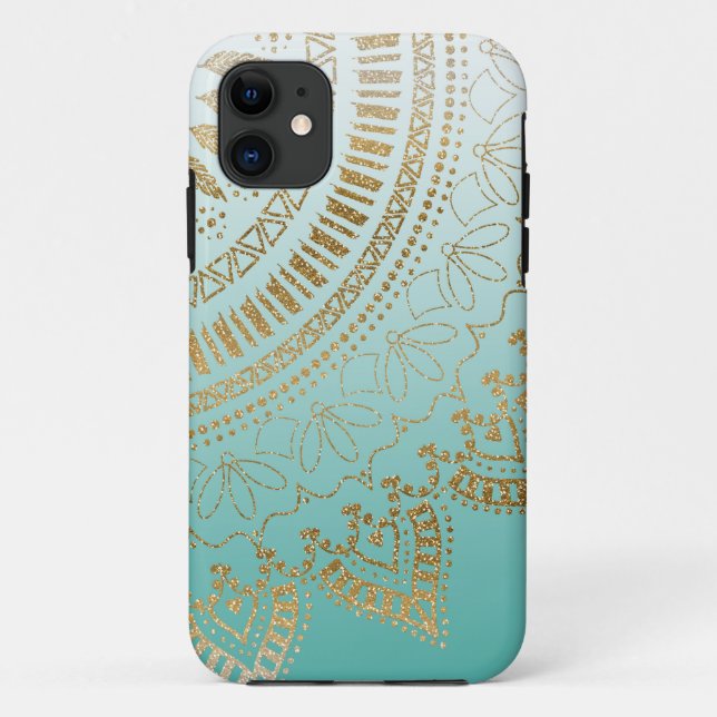 Funda De Case-Mate Para iPhone diseño elegante de mandala tribal dibujada a mano (Reverso)
