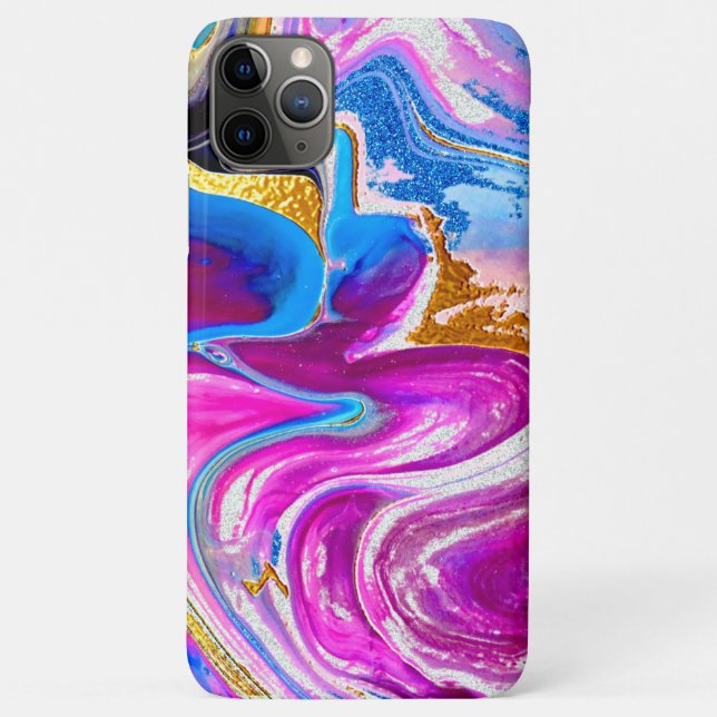 Funda De Case-Mate Para iPhone Diseño elegante de mármol purpurina dorado (Reverso)