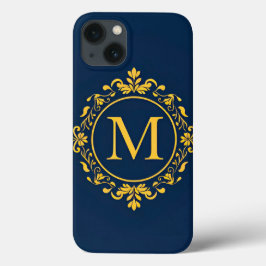 Funda Para iPhone 13 Diseño elegante de Monograma Dorado