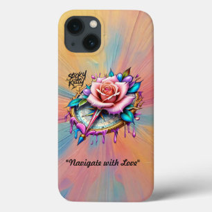 Funda Para iPhone 13 "Diseño Elegante de Rosa de los Vientos"