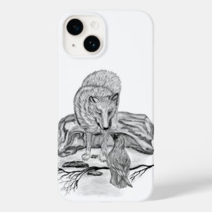 Funda Para iPhone 14 De Case-Mate Diseño en blanco y negro de Wolf y Raven
