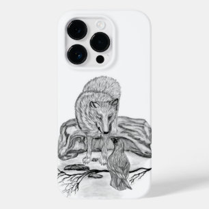Funda Para iPhone 14 Pro De Case-Mate Diseño en blanco y negro de Wolf y Raven