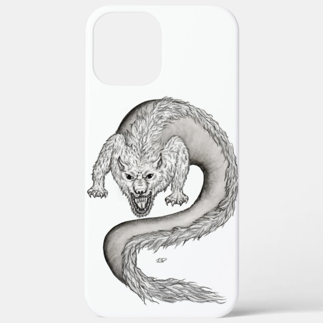 Funda De Case-Mate Para iPhone Diseño en blanco y negro de Wolfdragon (Reverso )