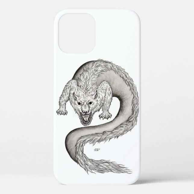 Funda De Case-Mate Para iPhone Diseño en blanco y negro de Wolfdragon (Reverso )